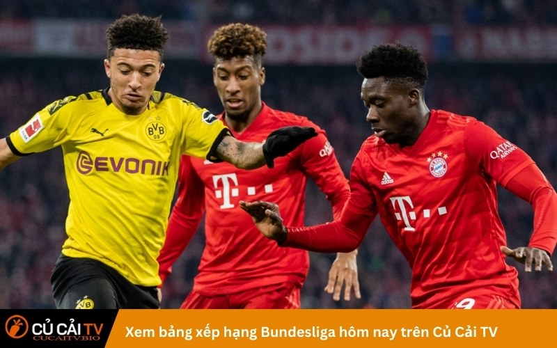 Xem bảng xếp hạng Bundesliga hôm nay trên Củ Cải TV